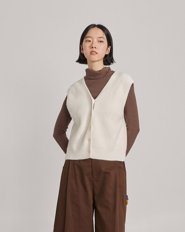 ➤大V領開襟毛衣背心(三色)