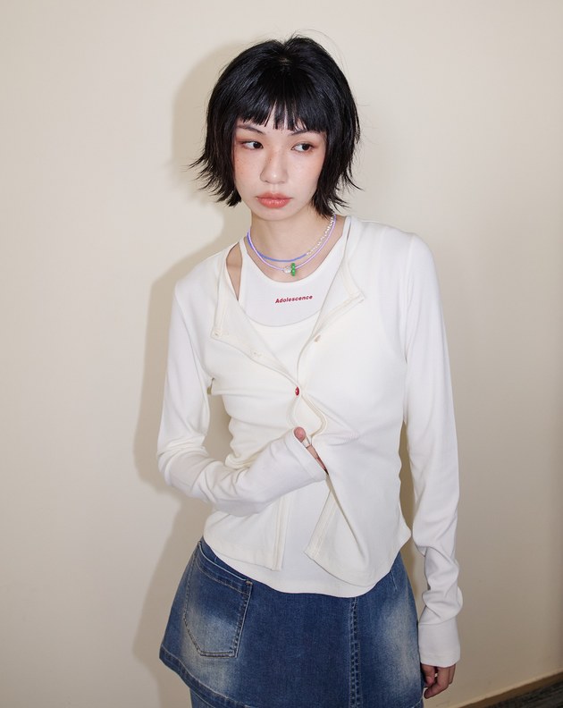 A｜造型鈕扣開襟彈性合身外套(兩色)