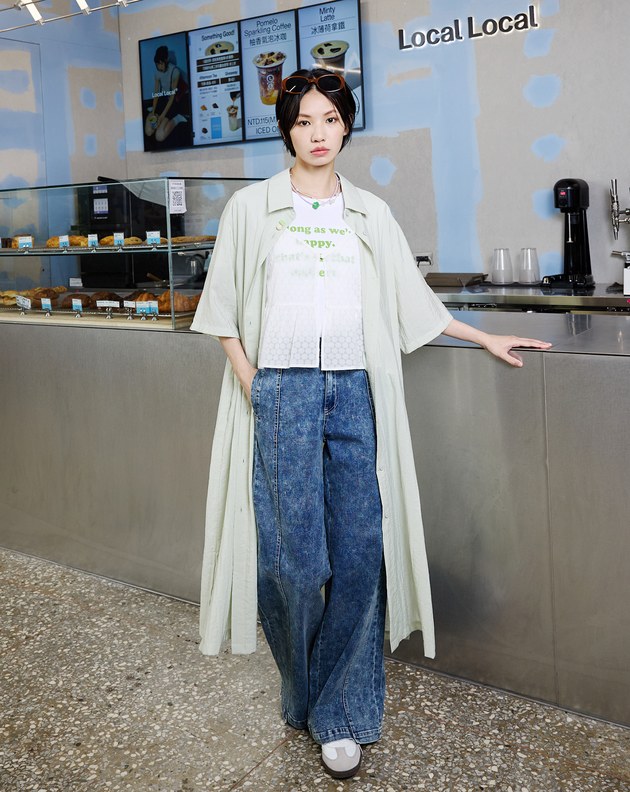 ➤咖啡杯涼感抗皺兩件式襯衫洋裝(兩色)