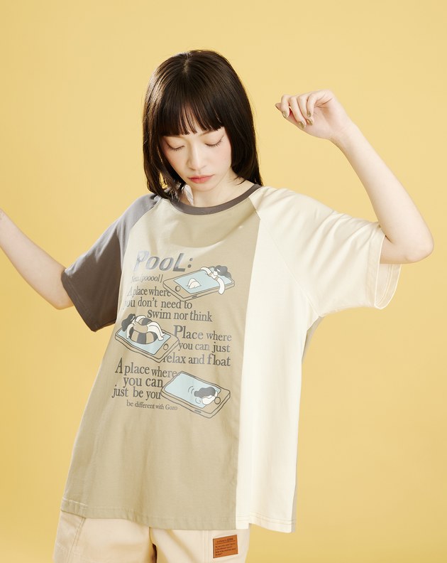 ➤pool relax拼接色寬版涼感T恤(兩色)