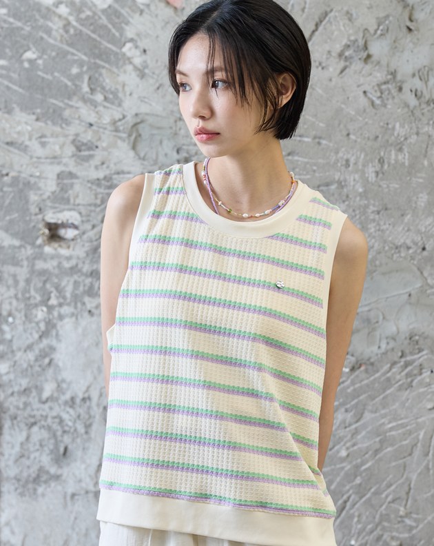 夏日條紋背心(附內搭)(兩色)