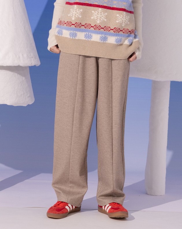 仿毛呢立體繭型長褲(兩色)