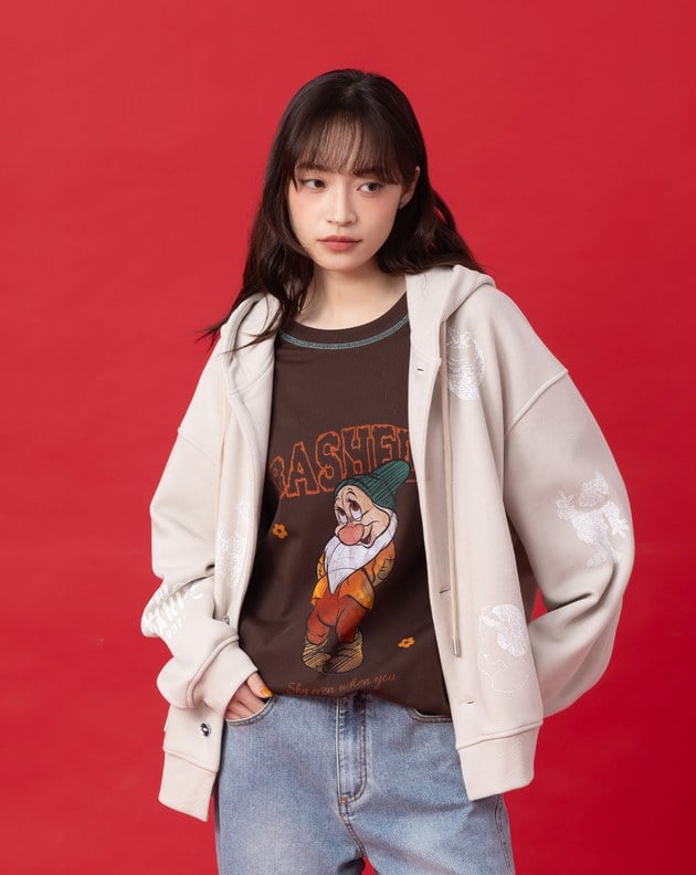 迪士尼系列 害羞鬼手繪風抗菌寬鬆T恤(兩色)