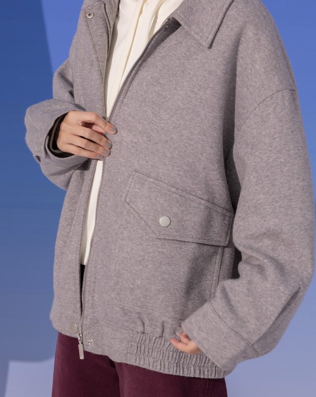 大口袋仿羊絨工裝外套