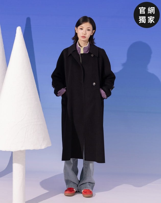 ➤俐落極簡羊毛長大衣