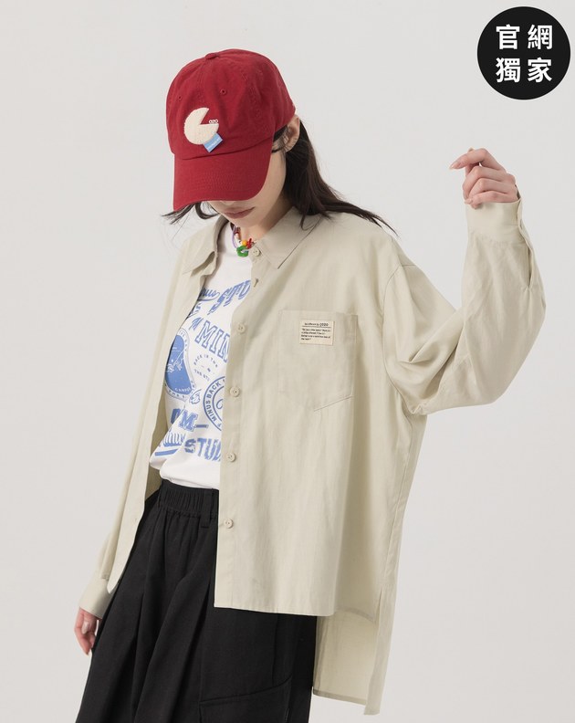 ➤涼感天絲不對稱後開衩襯衫(兩色)