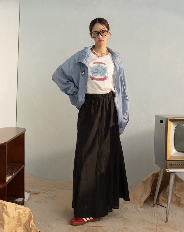 抗皺立體剪裁魚尾長裙