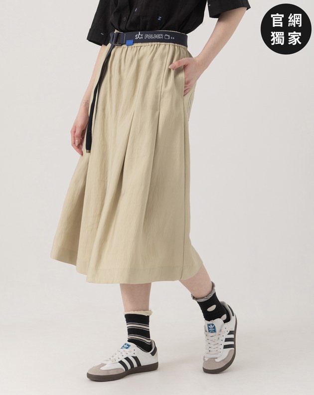 ➤後口袋配色車線百摺涼感傘裙(兩色)