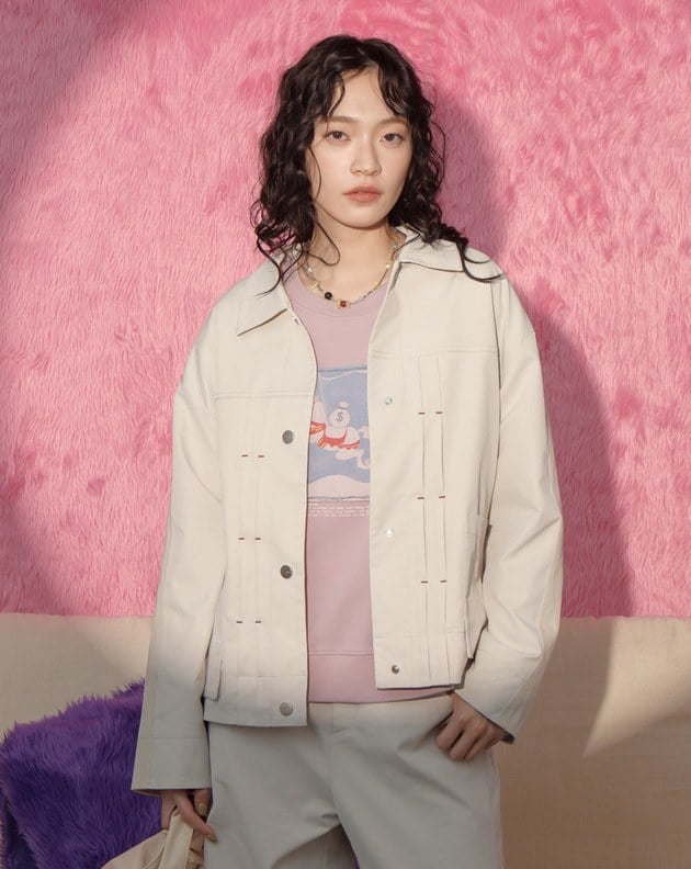 ➤帥氣打褶造型內刷毛工裝外套(兩色)