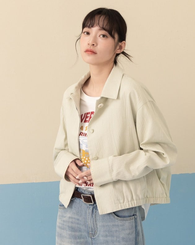 織紋立體袖繭型外套(兩色)