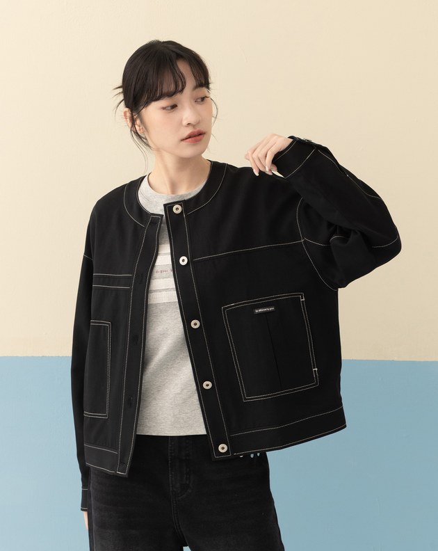 天絲造型褶子口袋外套(兩色)