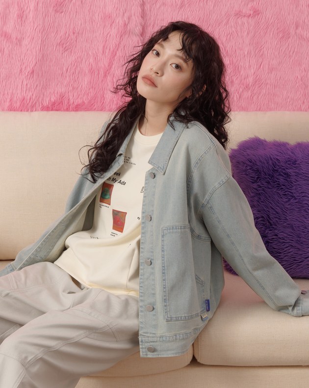 復古刷色肩線剪裁牛仔外套(兩色)