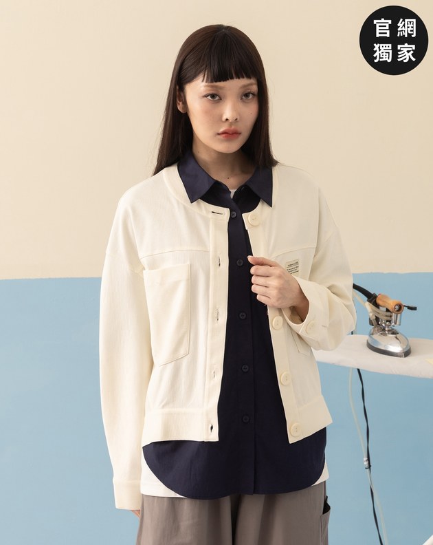 ➤雙口袋針織拼接外套(兩色)
