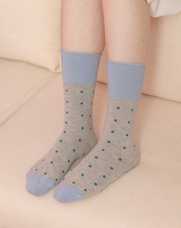 配色點點長襪(兩色)