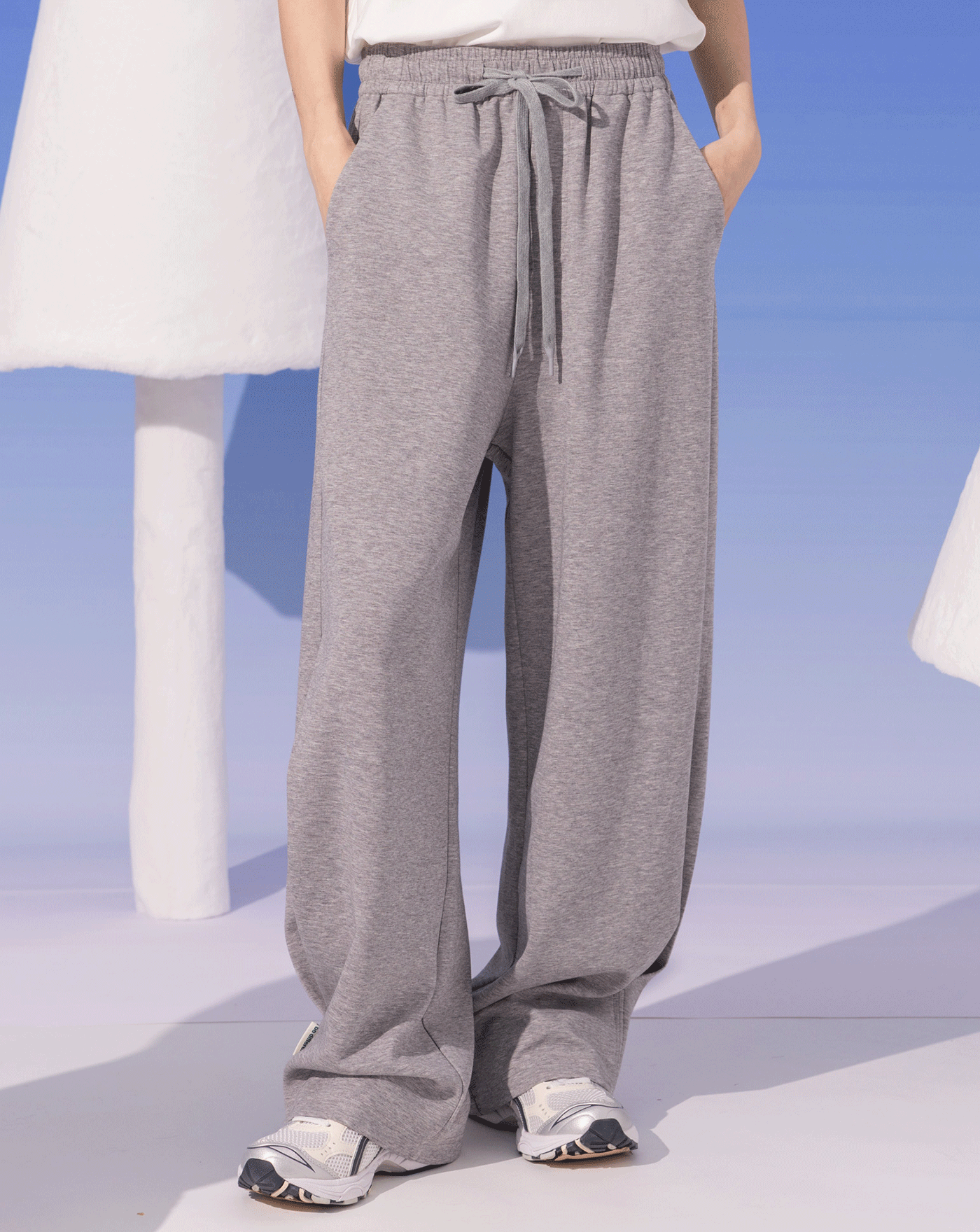 立體打褶造型鬆緊寬褲(三色)