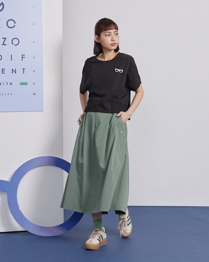 造型大口袋打褶涼感傘裙(兩色)