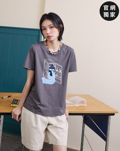 ➤雪人躲冰箱吹冷氣涼感T恤(三色)