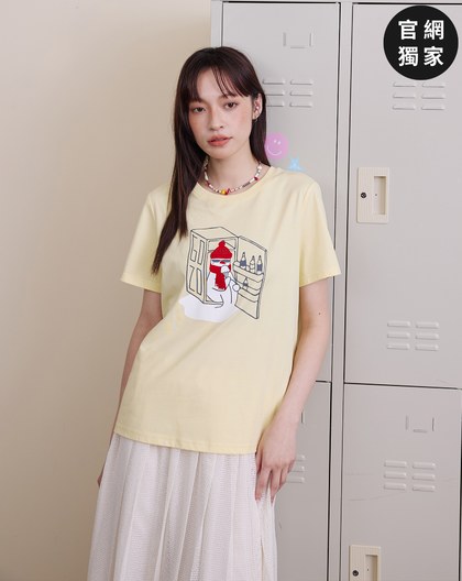 ➤雪人躲冰箱吹冷氣涼感T恤(三色)