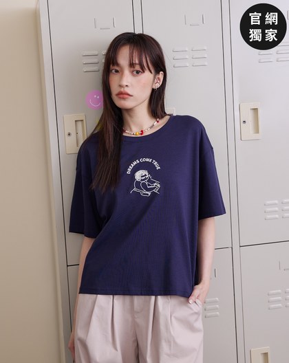 ➤Bingo奶奶繡花涼感T恤(兩色)