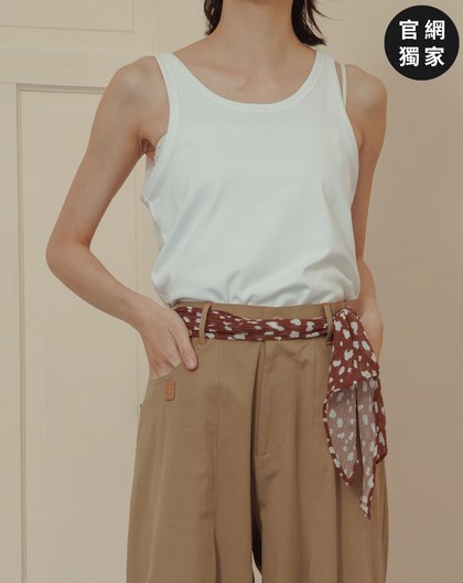 ➤涼感天絲彩色織標無袖背心(兩色)