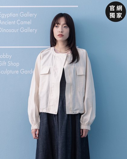 ➤大口袋下擺抽繩圓領拉鍊外套(兩色)