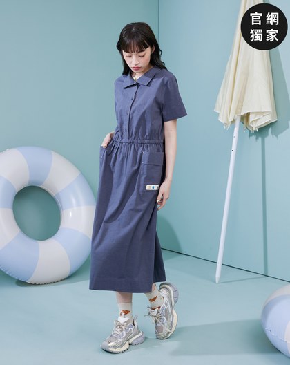 ➤顯瘦鬆緊腰頭工裝風洋裝(兩色)