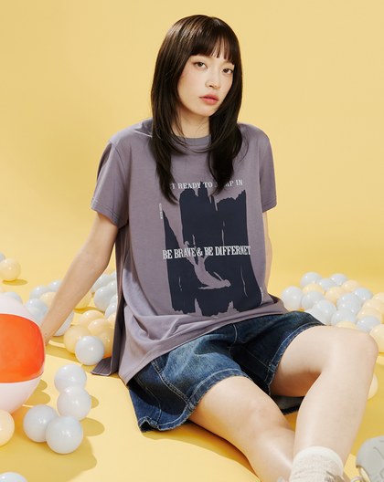 筆刷感泳池開衩涼感T恤(兩色)