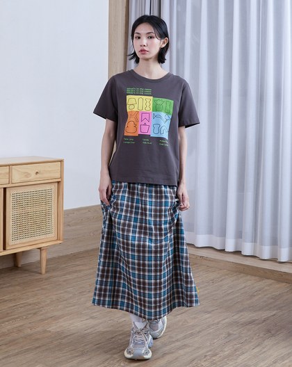 家居色塊植絨圖案T恤(兩色)