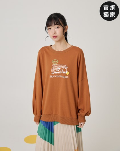 ➤gozo小店舖印花大學T(兩色)