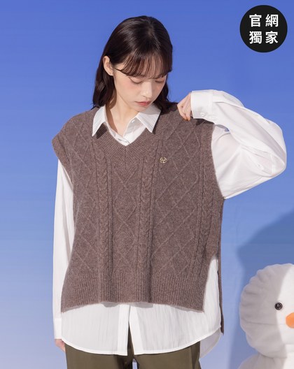 ➤多WAY針織兩件式背心襯衫(兩色)