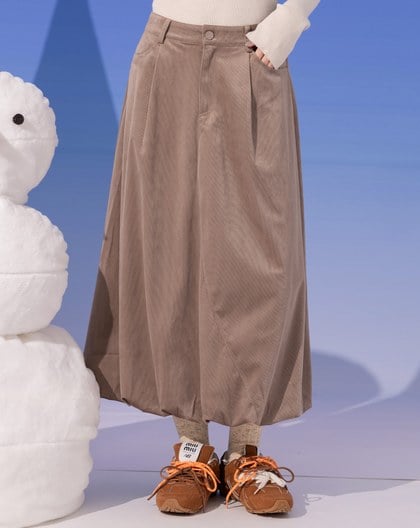 燈芯絨花苞長裙(兩色)