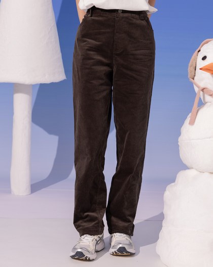 修身條絨男友褲(兩色)