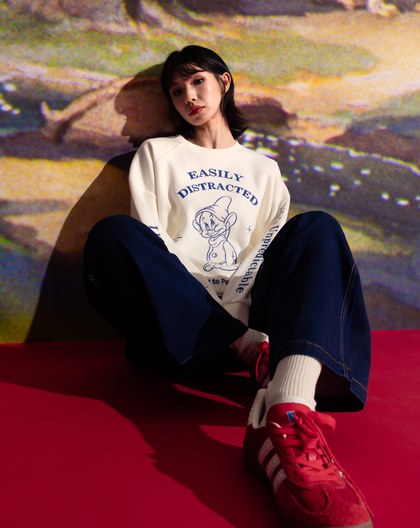 迪士尼系列 糊塗蛋發呆磨毛寬鬆大學T(兩色)