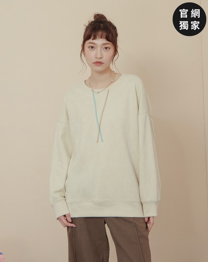 ➤配色爬線落肩大學T(兩色)