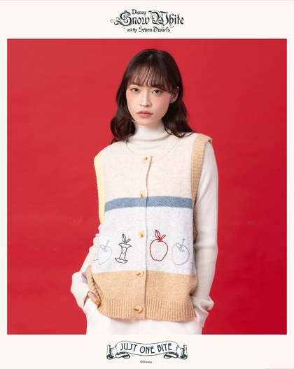 迪士尼系列 just one bite刺繡開襟背心(兩色)
