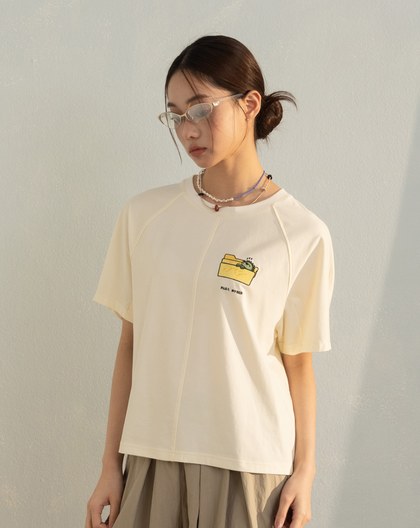 資料夾睡袋小恐龍拉克蘭袖涼感T恤(兩色)