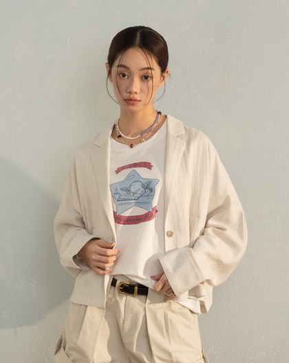 BOXY鬆弛感連袖單扣西裝外套(兩色)