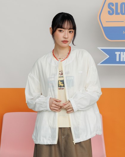 曖昧格紋下擺可調節遮陽外套(兩色)