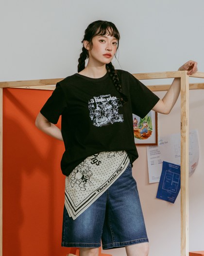 迪士尼系列 三隻小豬復古波點萬用方巾(三色)