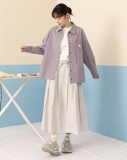 微皺感打褶鬆緊傘裙(兩色)