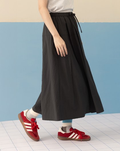 微皺感打褶鬆緊傘裙(兩色)