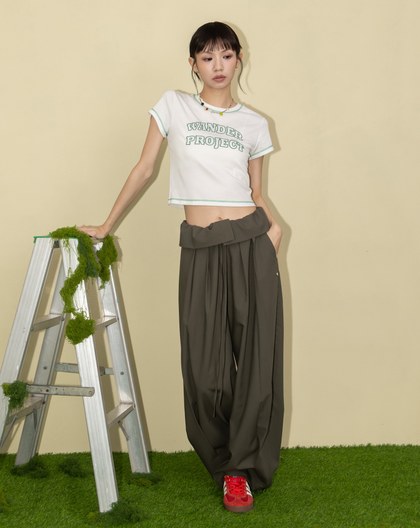 A｜2WAY反褶腰頭抗皺打褶寬褲(兩色)