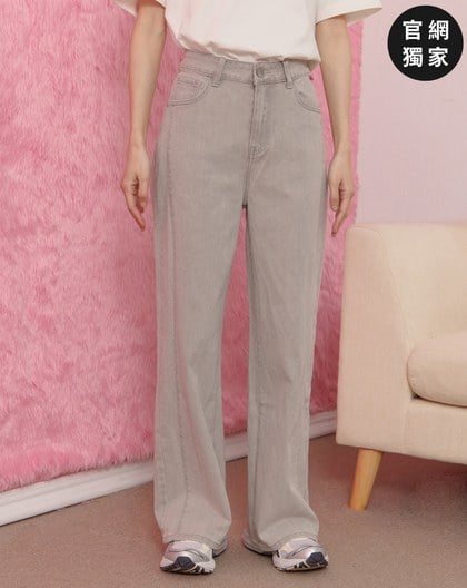 ➤好比例淺灰直腿牛仔褲