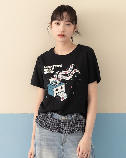 上班emoji發泡印花涼感T恤(兩色)