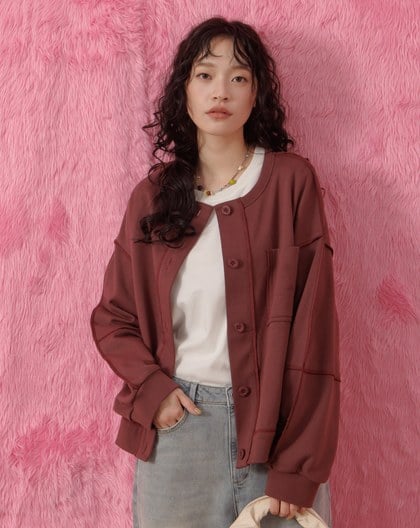 機能暖感拷克線廓型外套(兩色)