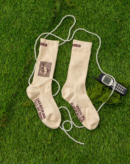 海洋之中趣味不對稱長襪(兩色)