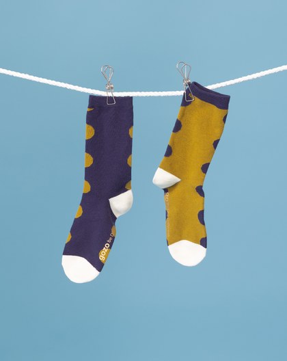 點點雙面拼色長襪(兩色)