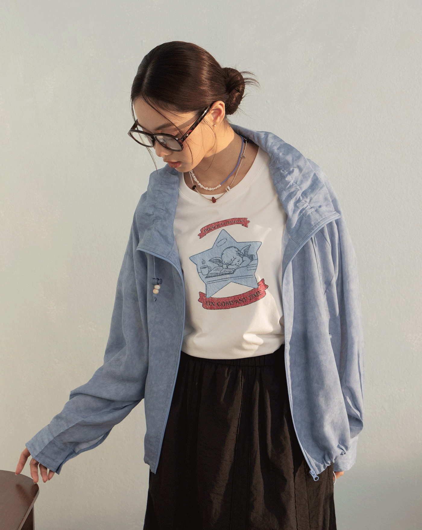 暈染天絲麻造型抽繩立領外套(兩色)