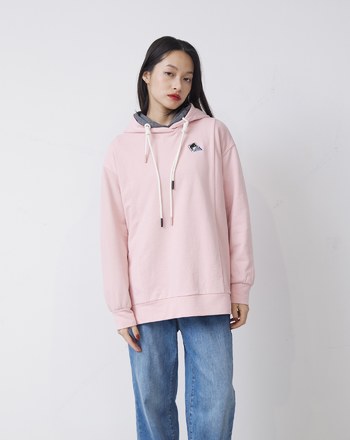 ➤只想躺著厭世貓不對稱拼接開叉帽T