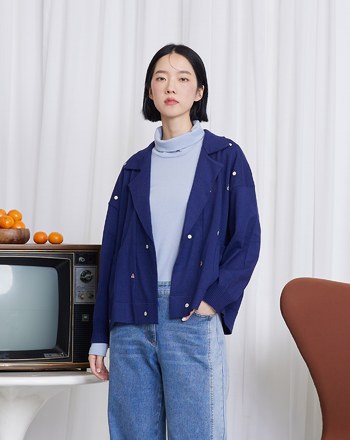 ➤小炸彈西裝領毛衣外套(兩色)